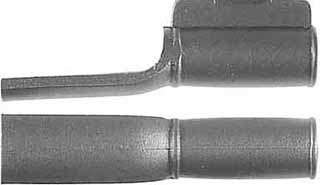 Ramrod pipe, iron, round, entry pipe with skirt, for 7/16" rod